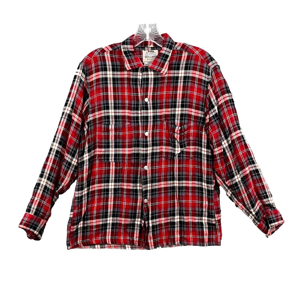 Vintage Penney's Towncraft Flannel Shirt Mens Medium Plaid Button Up Streetwear